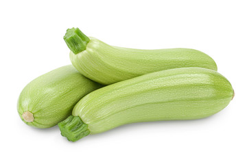 zucchini or marrow isolated on white background with clipping path and full depth of field