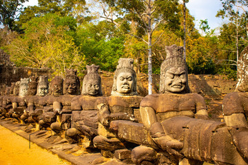 Fototapeta na wymiar A beautiful view of Angkor Wat temple and nature at Siem Reap, Cambodia.