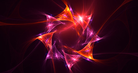 3D rendering abstract colorful fractal light background