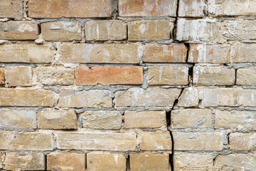 Brick wall with a crack background.