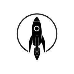 Rocket icon isolated on white background