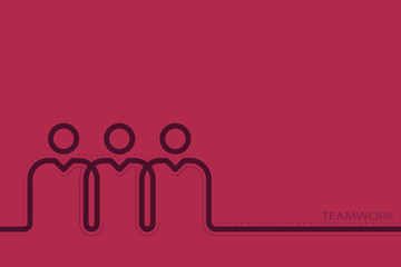 Abstract teamwork icon businessmen in line. Business concept vector background