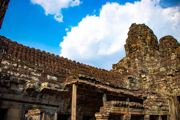 A beautiful view of Bayon temple at Siem Reap, Cambodia.
