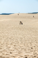  People on the Dune of Pilat, the tallest sand dune in Europe. La Teste-de-Buch, Arcachon Bay,...