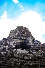 A beautiful view of Bayon temple at Siem Reap, Cambodia.