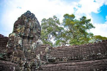 Fototapeta premium A beautiful view of Bayon temple at Siem Reap, Cambodia.