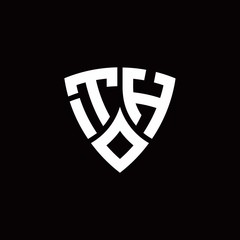 TH monogram logo with modern shield style design template