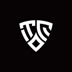 TQ monogram logo with modern shield style design template