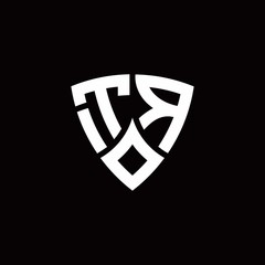 TR monogram logo with modern shield style design template