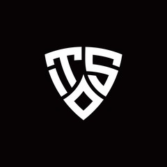 TS monogram logo with modern shield style design template