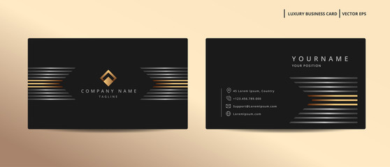 Luxury design business card with gold style minimalist template