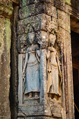 A beautiful view of Bayon temple at Siem Reap, Cambodia.