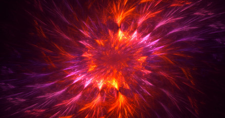 3D rendering abstract colorful fractal light background