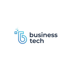 Initials Letter TB BT Technology Digital Pixel Square Modern Monogram Vector Logo Design