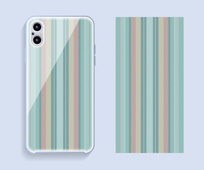 Mobile phone cover design. Template smartphone case vector pattern.