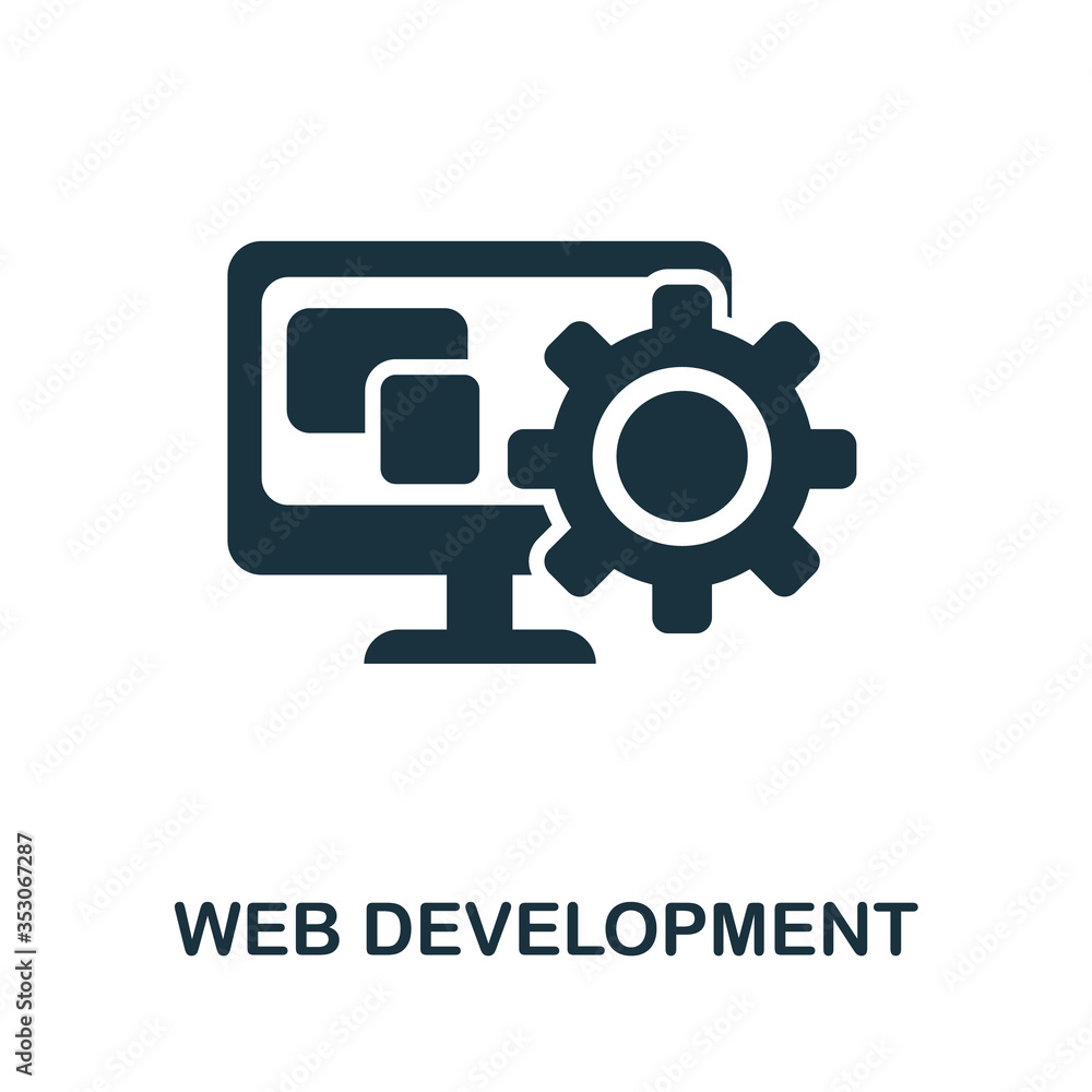 Poster web development icon. simple illustration from creative package collection. creative web development