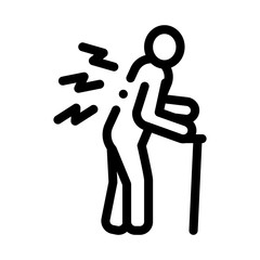 senile arthritis of back icon vector. senile arthritis of back sign. isolated contour symbol illustration