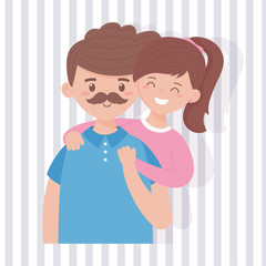 Father and daughter vector design