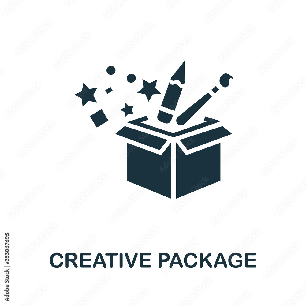 Poster creative package icon. simple line element creative package symbol for templates, web design and inf