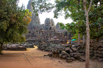 Naklejka premium Piękny widok na świątynię Angkor Wat w Siem Reap w Kambodży.