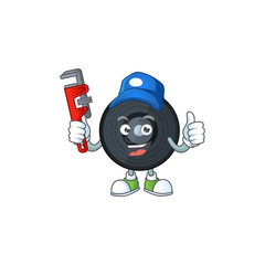 Music viynl disc Cartoon drawing concept work as smart Plumber