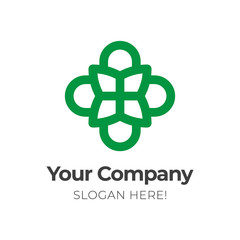 Green medical logo template. hospital logo design