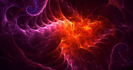3D rendering abstract colorful fractal light background