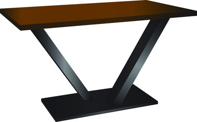 Modern design of small table , composed from iron and wood