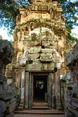 Fototapeta premium A beautiful view of Ta Phrom temple at Siem Reap, Cambodia.