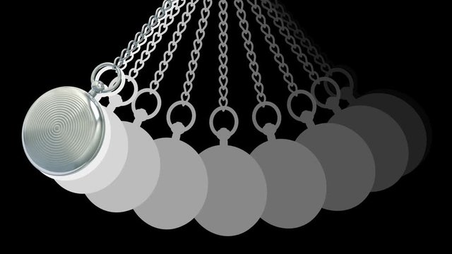 Pocket watch in black background. Looping footage. 3D Illustration.