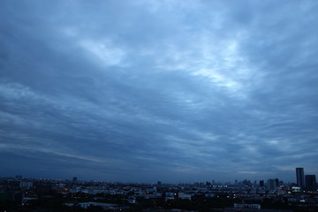 Fototapeta na wymiar dark cloud almost night evening time 