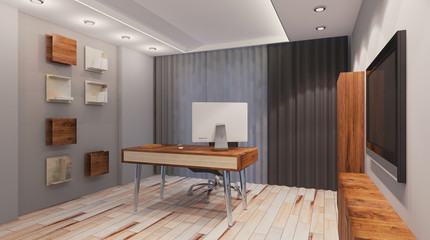 Modern office Cabinet.  3D rendering.   Meeting room