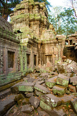 A beautiful view of Ta Phrom temple at Siem Reap, Cambodia.