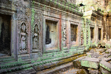 A beautiful view of Ta Phrom temple at Siem Reap, Cambodia.