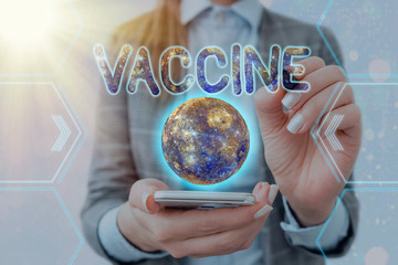Handwriting text writing Vaccine. Conceptual photo preparation of killed microorganisms or living...