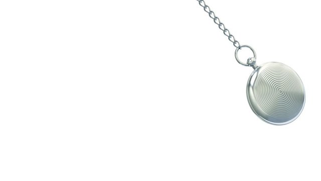 Pocket watch in white background. Looping footage with alpha channel. 3D Illustration.
