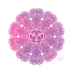 Chakra symbol coloring vector illustration. For logo yoga healing