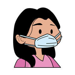 young woman using medical mask