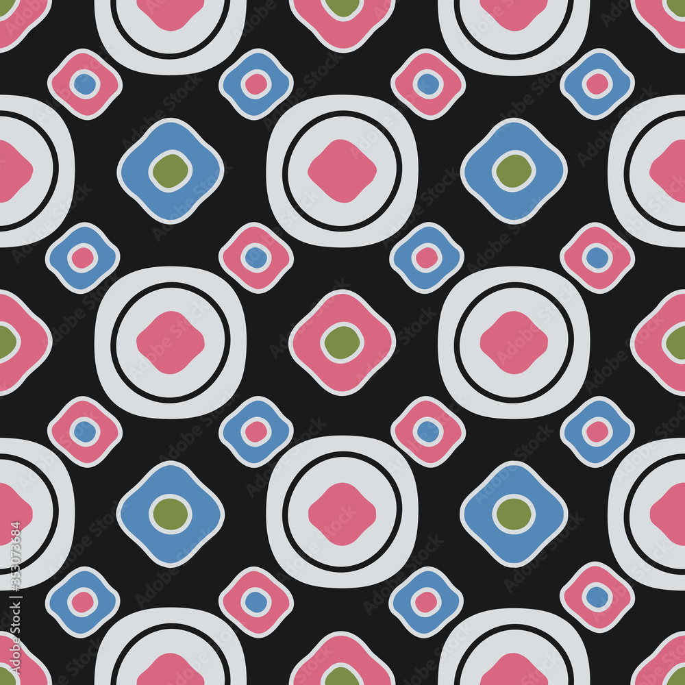 Aufkleber Seamless abstract pattern with the image of oval geometric shapes

