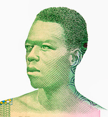 A native Ghanaian boy. Portrait from Ghana 1 Cedi, 1979 Banknotes. An Old paper banknote, vintage...