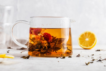 tea loose flower white background on the tea party table