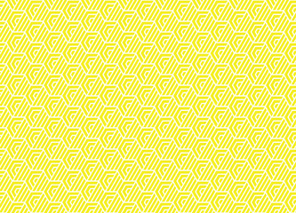 Abstract geometric pattern with stripes, lines. Seamless vector background. White and yellow ornament. Simple lattice graphic design