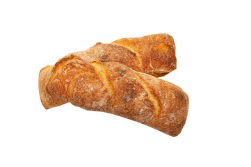 French loaf isolated on a white background