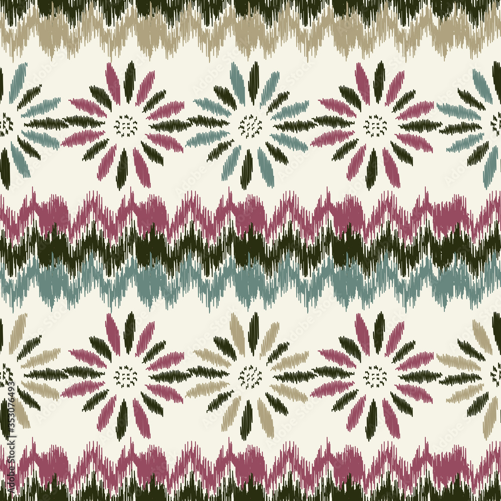 Aufkleber seamless abstract pattern with the image of a flower ornament.