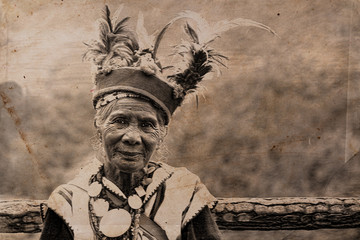 old filipino woman in typical dress