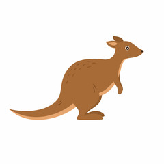 Kangaroo in a flat style on a white background.