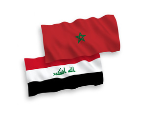 Flags of Iraq and Morocco on a white background