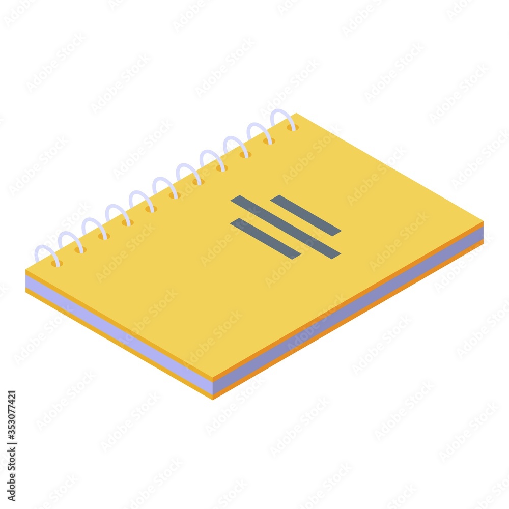 Poster wire notebook icon. isometric of wire notebook vector icon for web design isolated on white backgrou