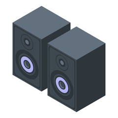 Musical speaker icon. Isometric of musical speaker vector icon for web design isolated on white background