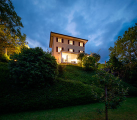 Beautiful house in the middle of the greenery with a modern reinforced concrete connection and a...